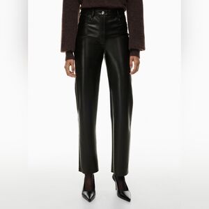 Aritzia Wilfred Melina Black Faux Leather Pants Size 0 Excellent Condition